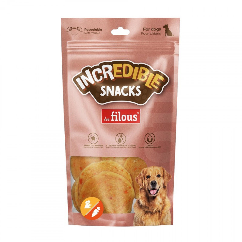 CHIPS DE POULET AROMATISEES A LA CAROTTE