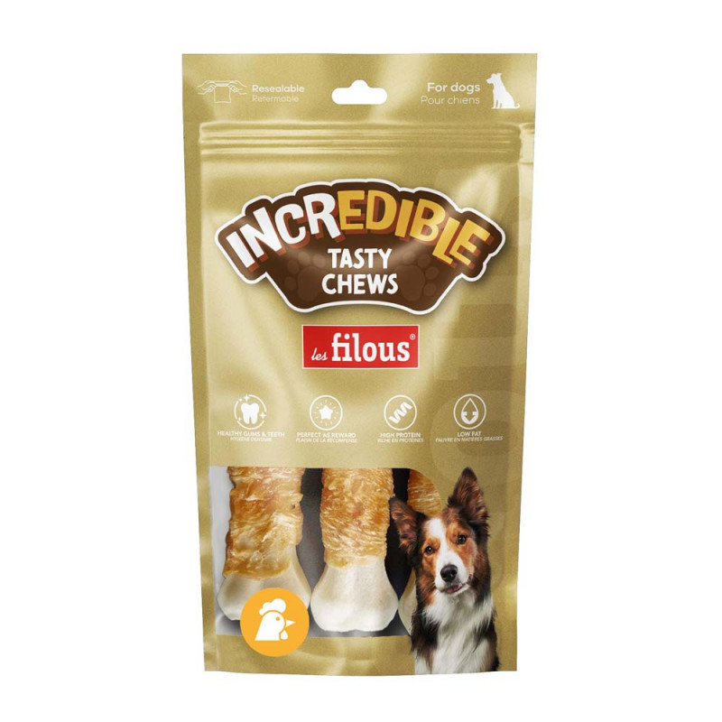 3 x OS PRESSÉ BLANC ENROBÉ DE POULET 10 cm