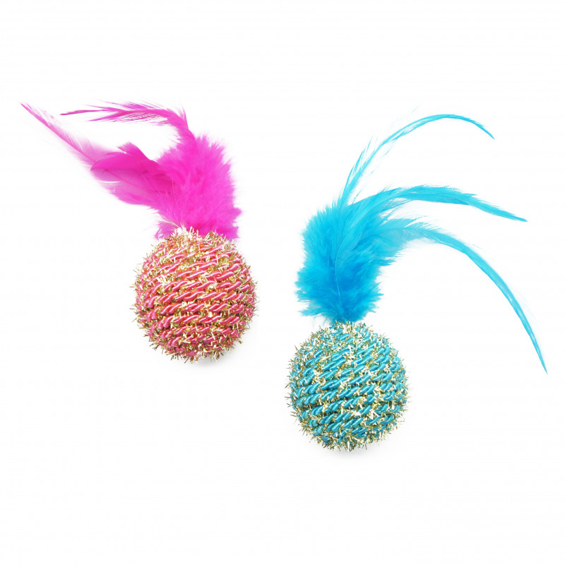 Set de 2 balles avec plumes